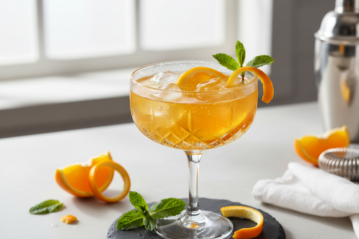 Cocktail Aperol Spritz cu Felii de Portocală
