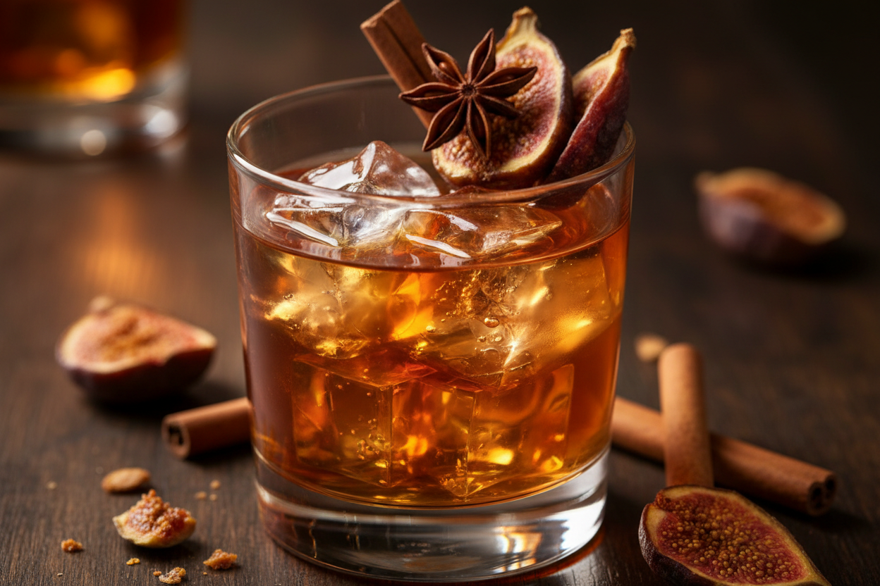 Fig & Honey Old Fashioned - Cocktail cu Smochine Uscate