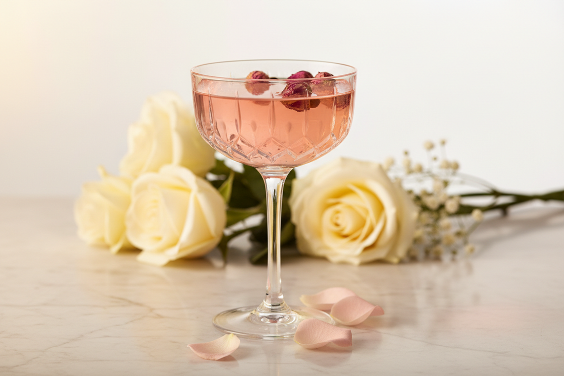 Rose Garden Gin Cocktail cu Boboci de Trandafir