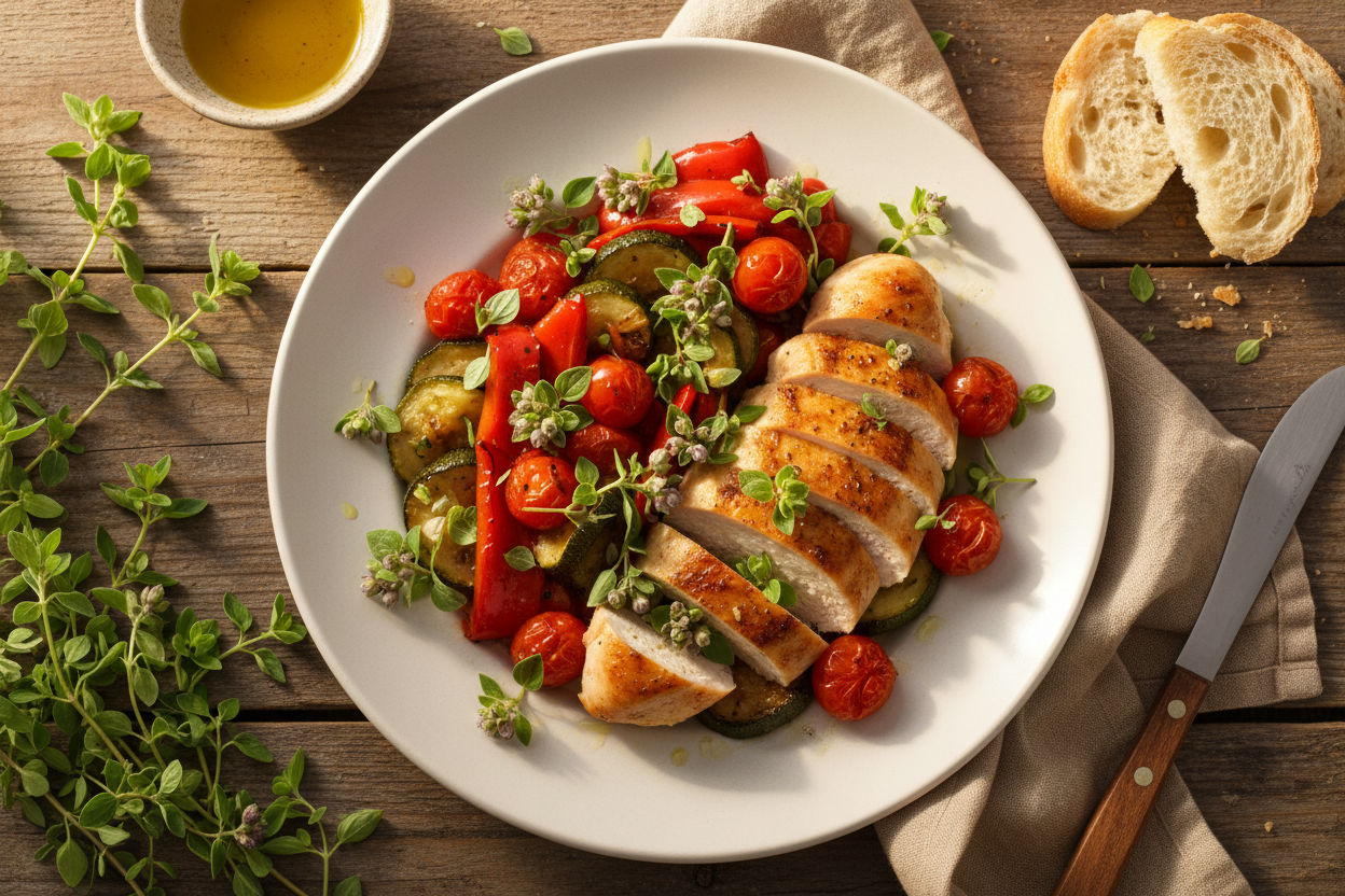 Pui la grătar cu muguri de oregano premium