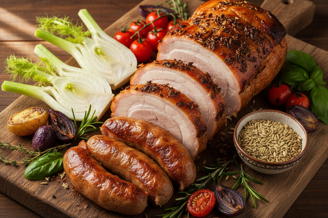 Mușchi de porc la cuptor cu semințe de fenicul