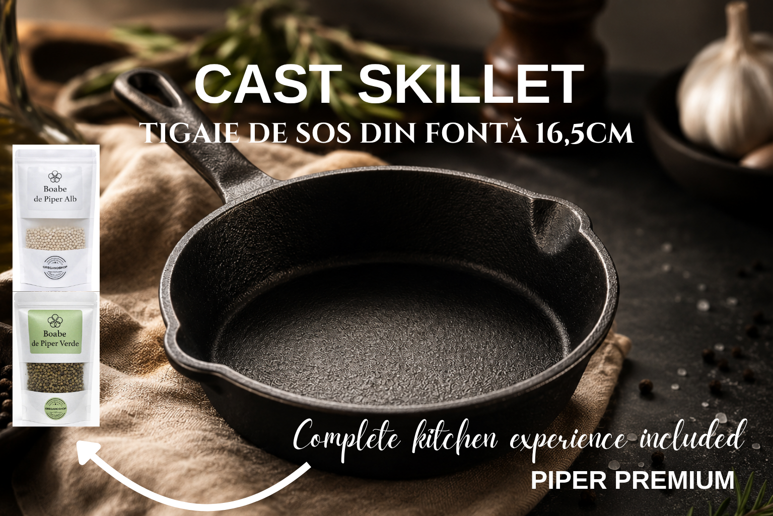 Tigaie pentru sos, din fontă 16,5cm