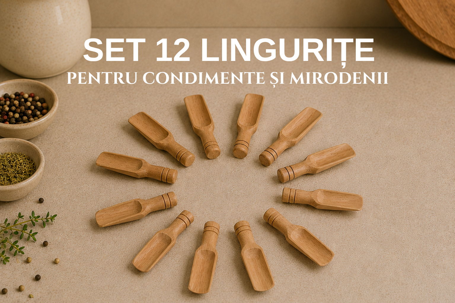 Set 12 Lingurițe pentru Condimente și Mirodenii