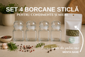 Set 4 Borcane Sticlă pentru Condimente și Miere