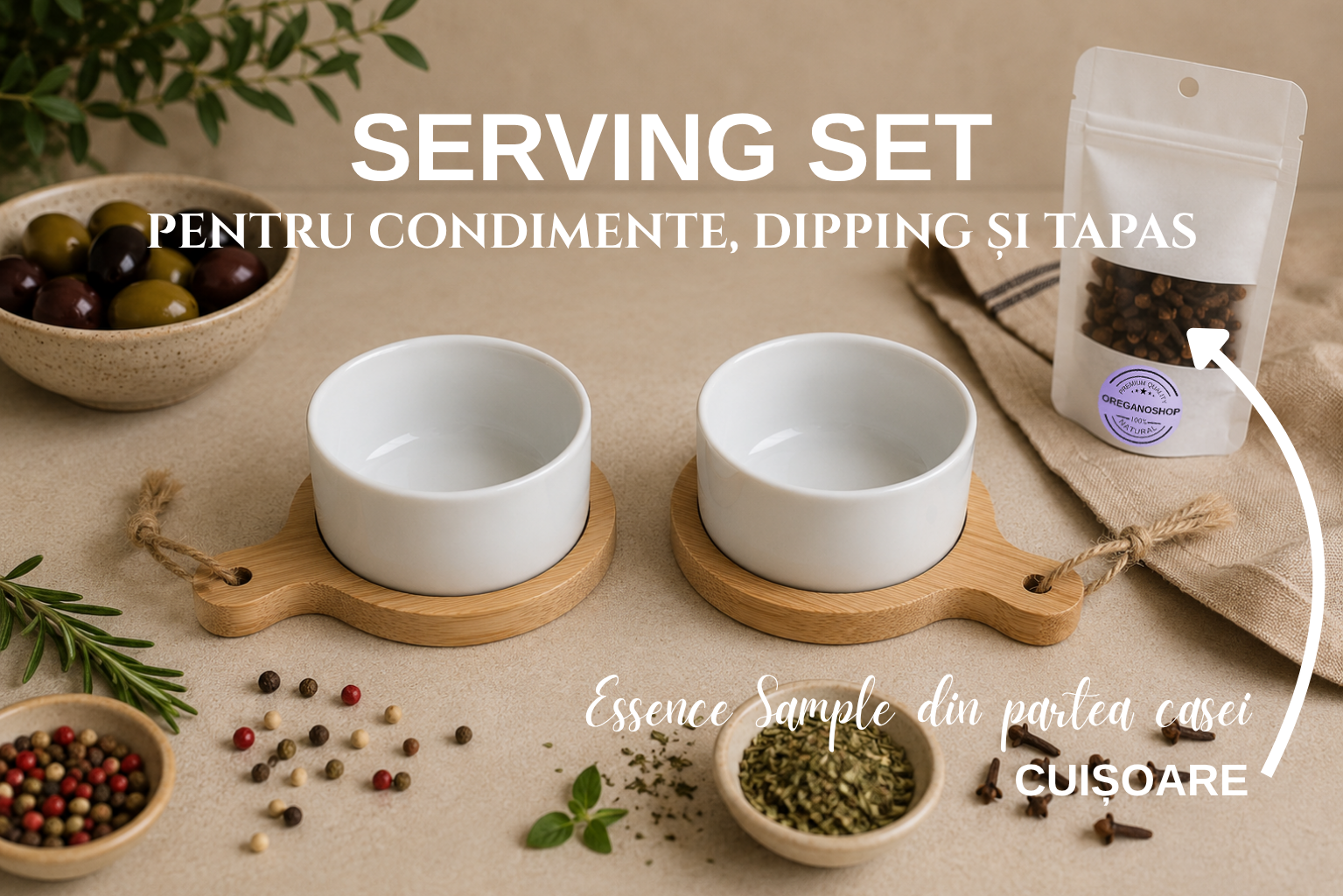 Serving Set pentru Condimente, Dipping și Tapas